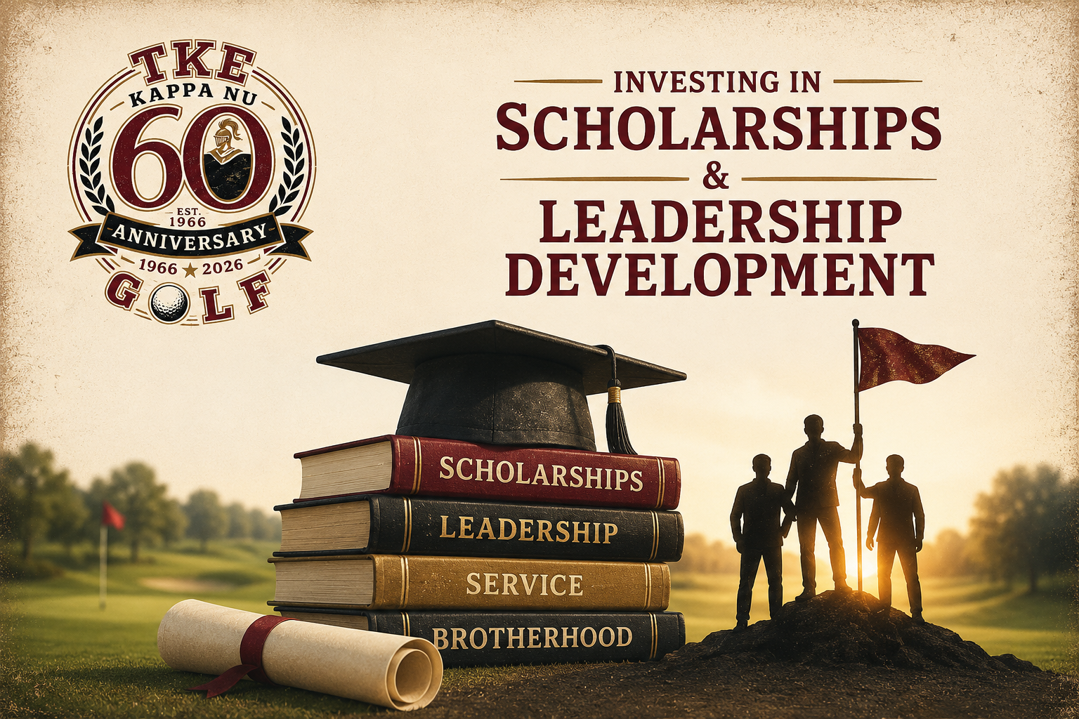Investing in scholarships and leadership development, with the Kappa Nu 60th anniversary golf emblem